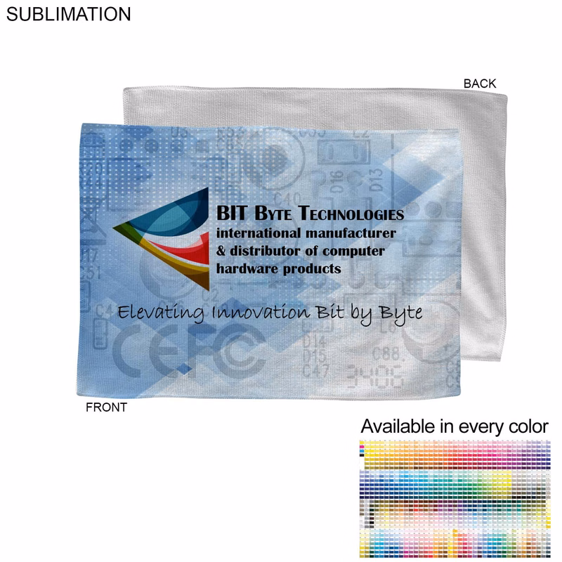 Microfiber Dri-Lite Terry Branding Towel, 12x18, Sublimated Edge to Edge 1 side