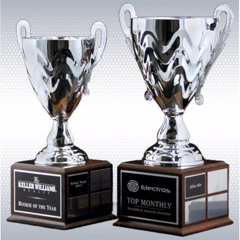 Wave Perpetual Silver Cup Trophy Award w/Perpetual Base