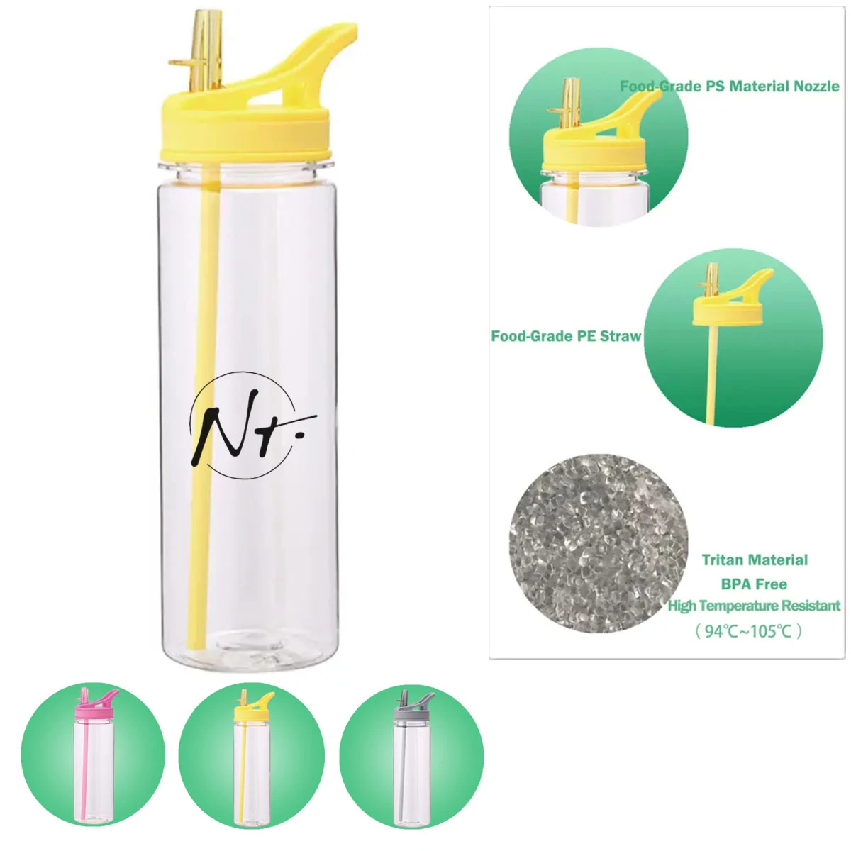 Portable Tritan Water Bottle With A Nozzle 1