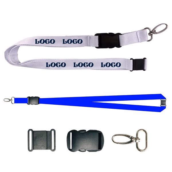 Custom 36 Inch Polyester Breakaway Lanyard with Safety Buckle — Trade Show ID Holder