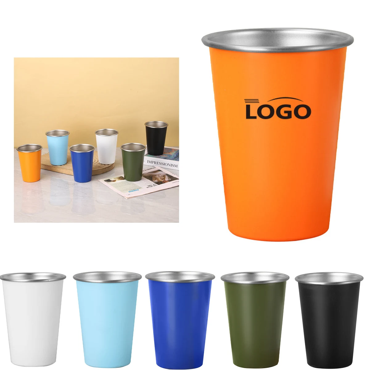 Field Use Stainless Steel Cup Customizable Logo 1