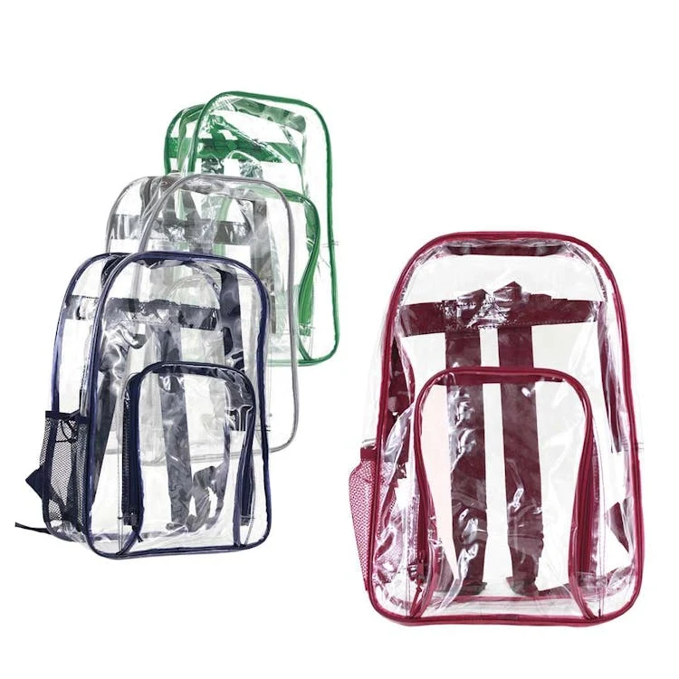 BigBox Clear Backpacks Assorted Trim 17" 1