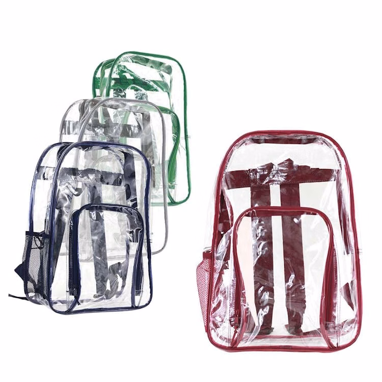 BigBox Clear Backpacks Assorted Trim 17"