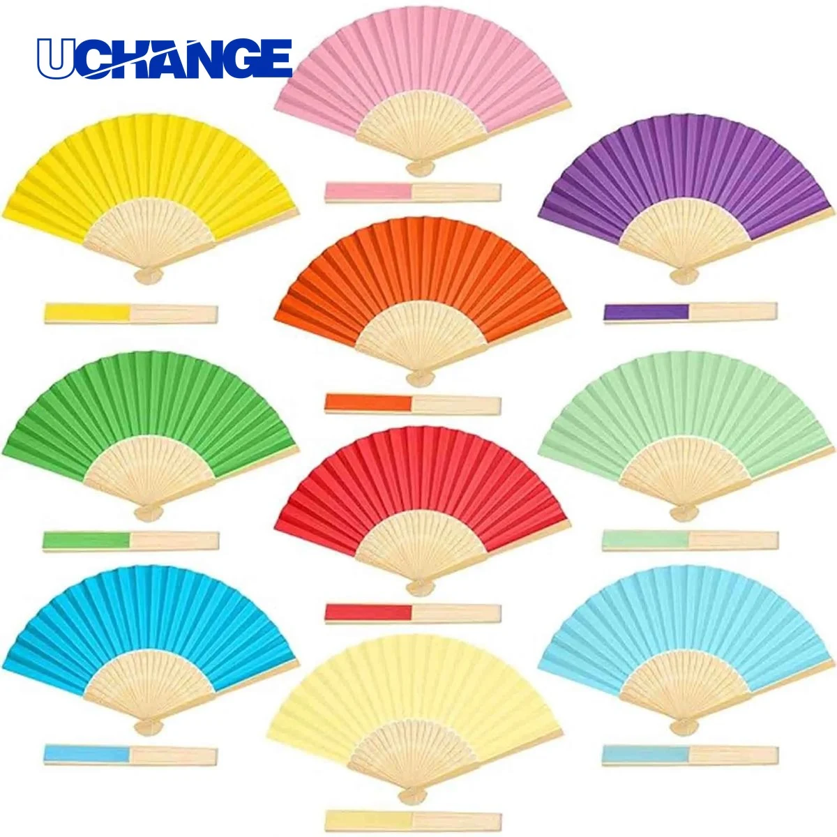 Bamboo Paper Folding Hand Fan Tool 1