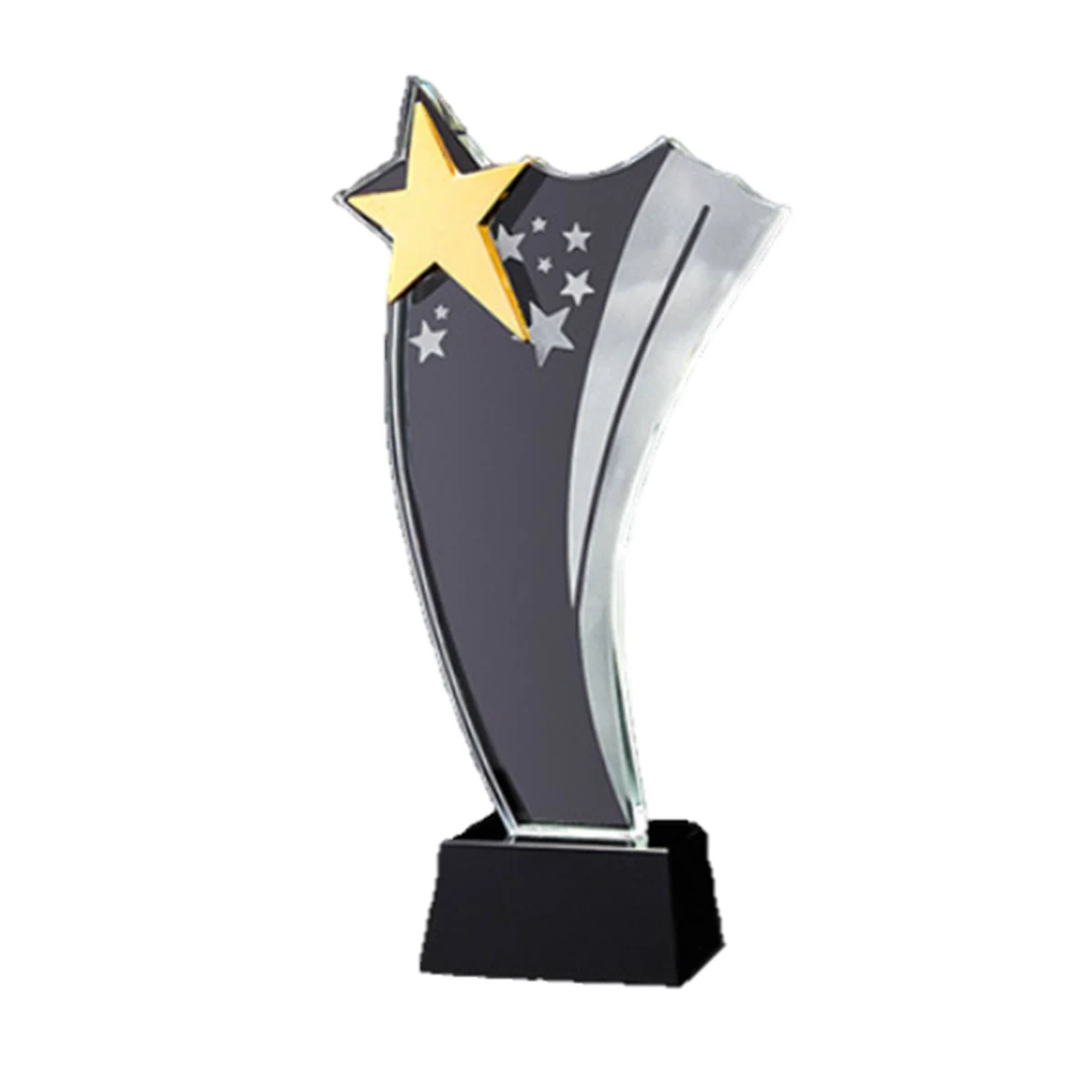 Custom Crystal Award With Wooden Base 1