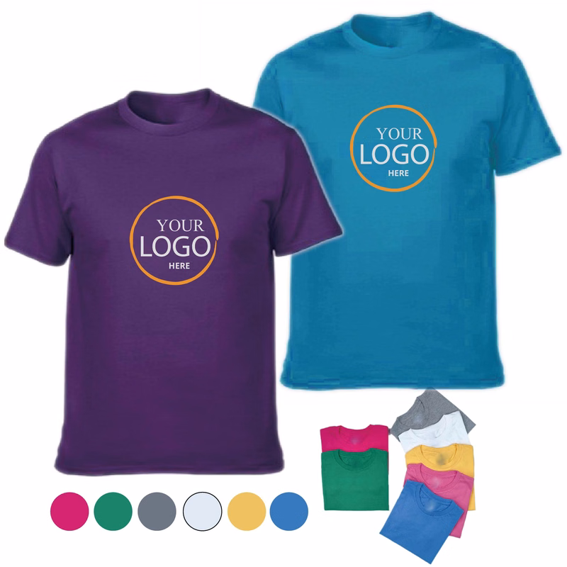 Full Color Cotton T-Shirt with Round Neck