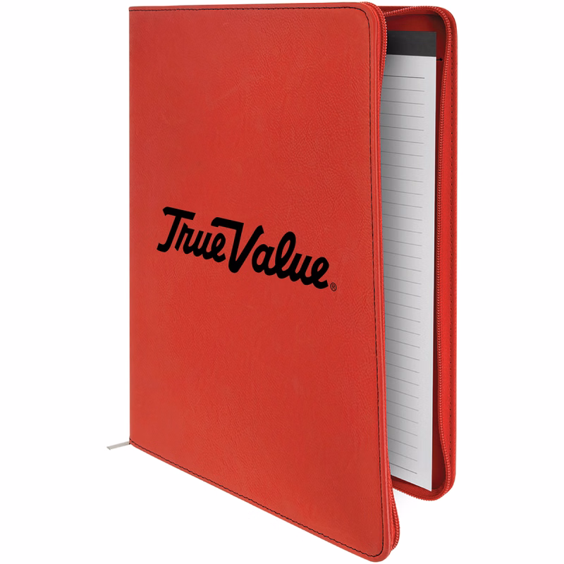 9" x 12" Leatherette Red Portfolio with Zipper
