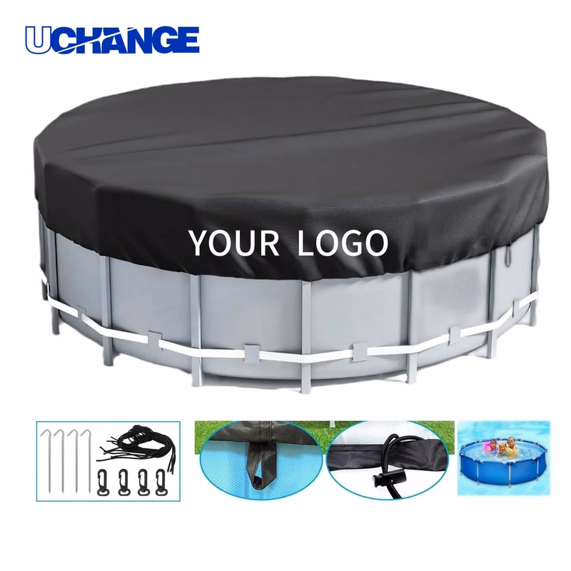 Aboveground Pool Cover Tarp 13.78 inches x 9.85 inches Silver-Coated Oxford Cloth