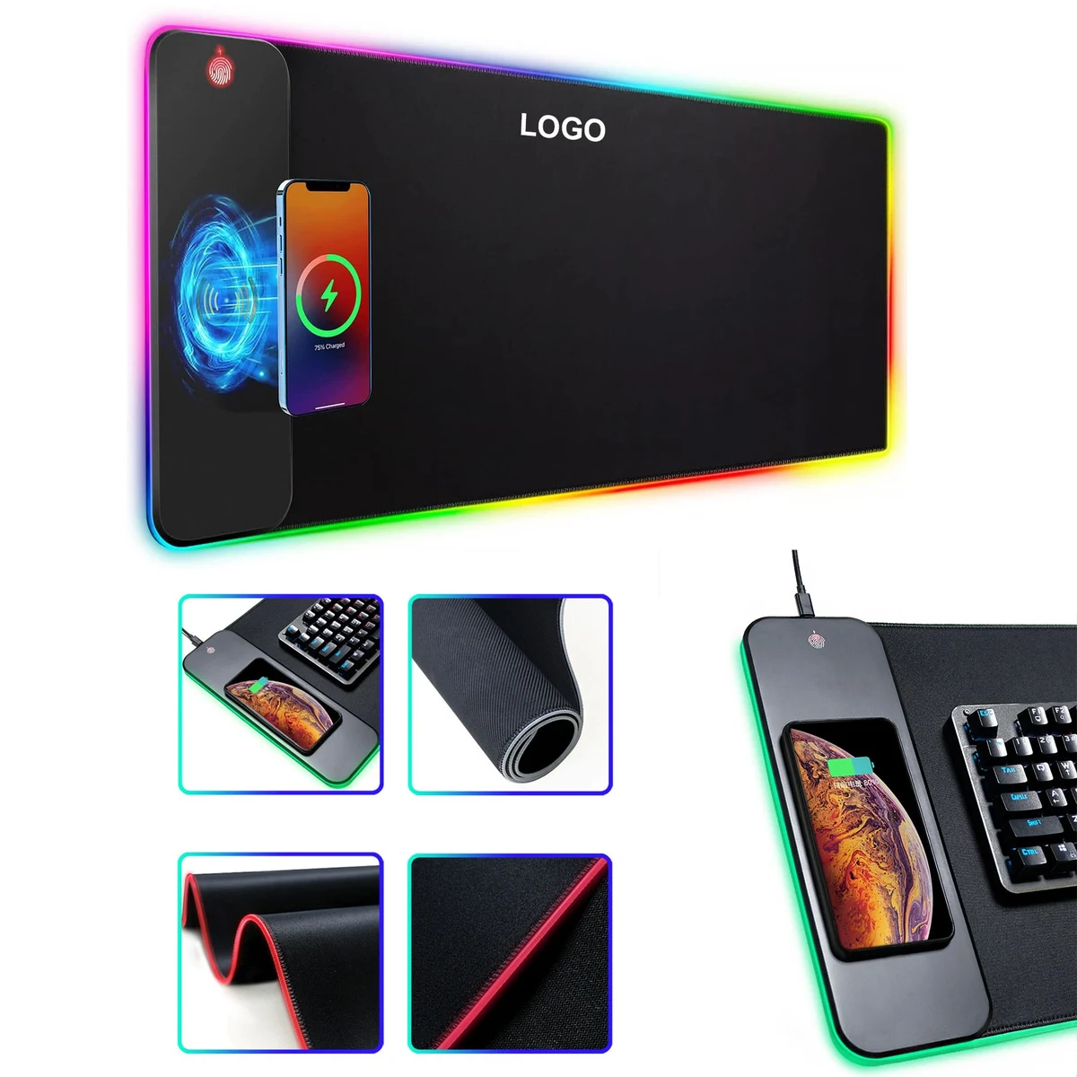 Rubber Mouse Pad W/ Wireless Charging 1