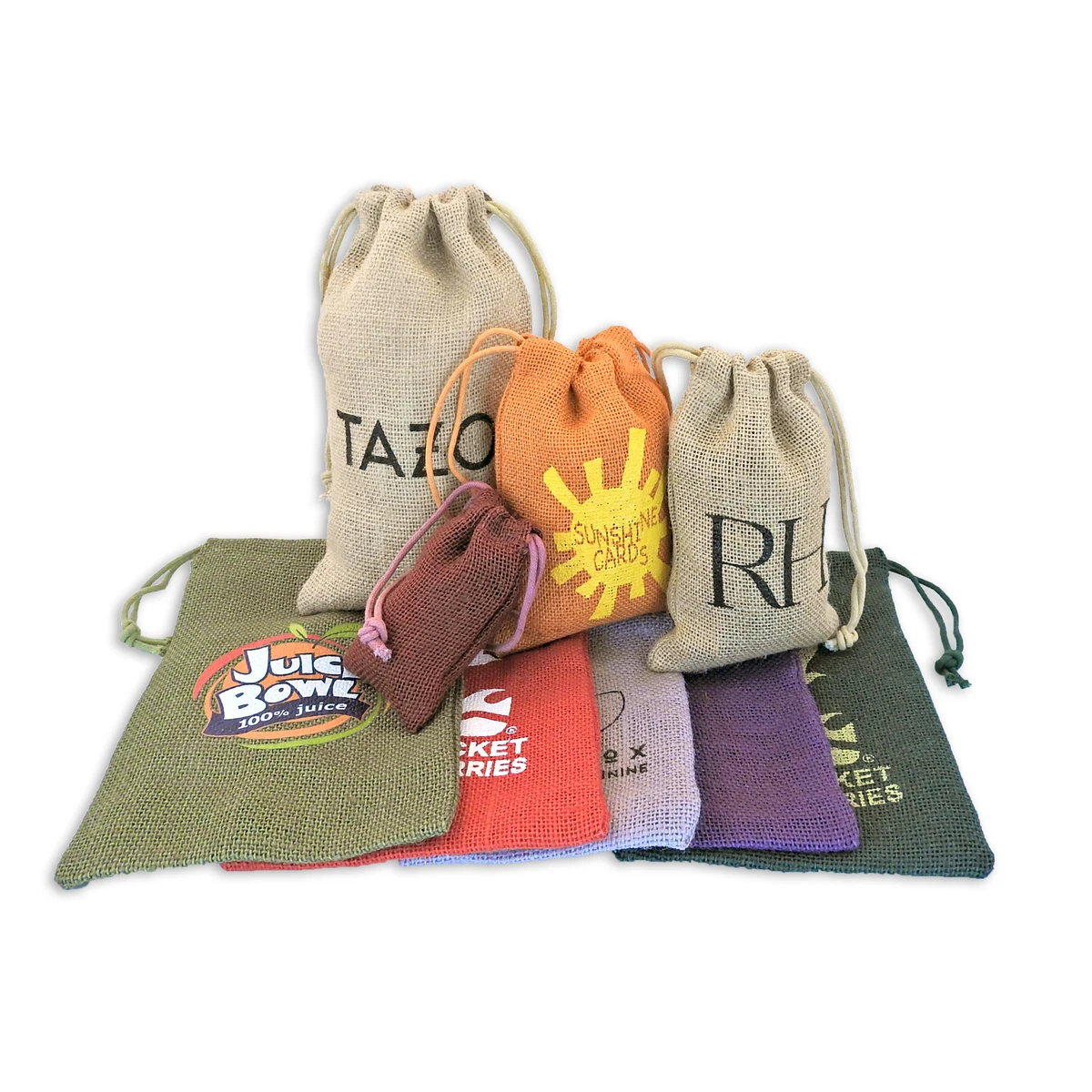 Colored Jute/ Burlap Drawstring Bag 5x7" 1