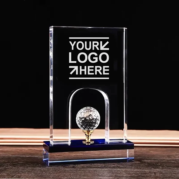 Engraved trophy Golf Crystal Award 1