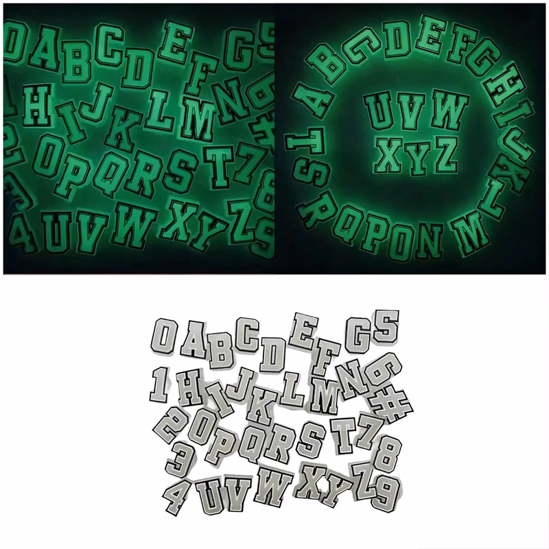 Custom PVC Glow In The Dark Letters Shoe Charms