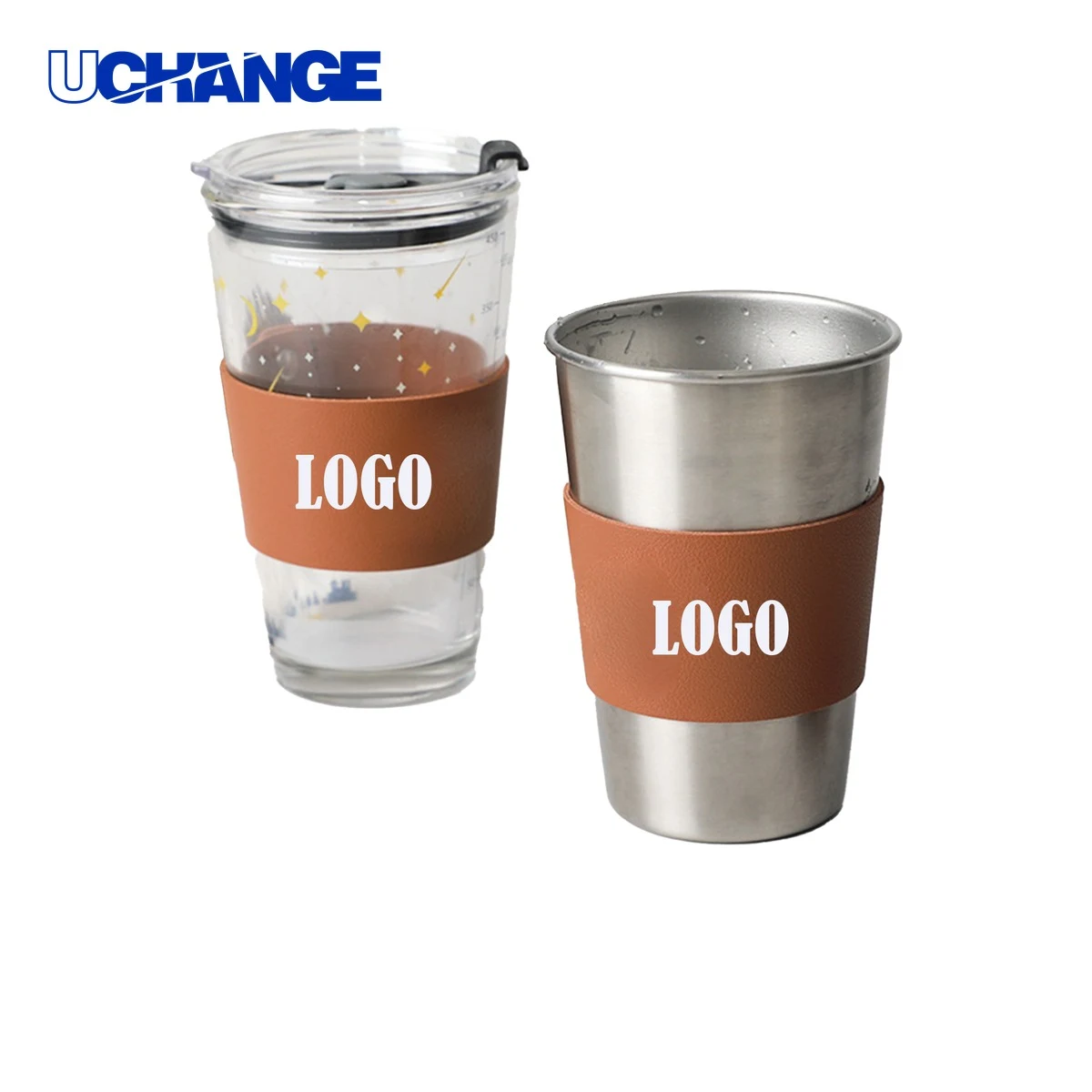 Durable PU Leather Cup Sleeve Holder 1