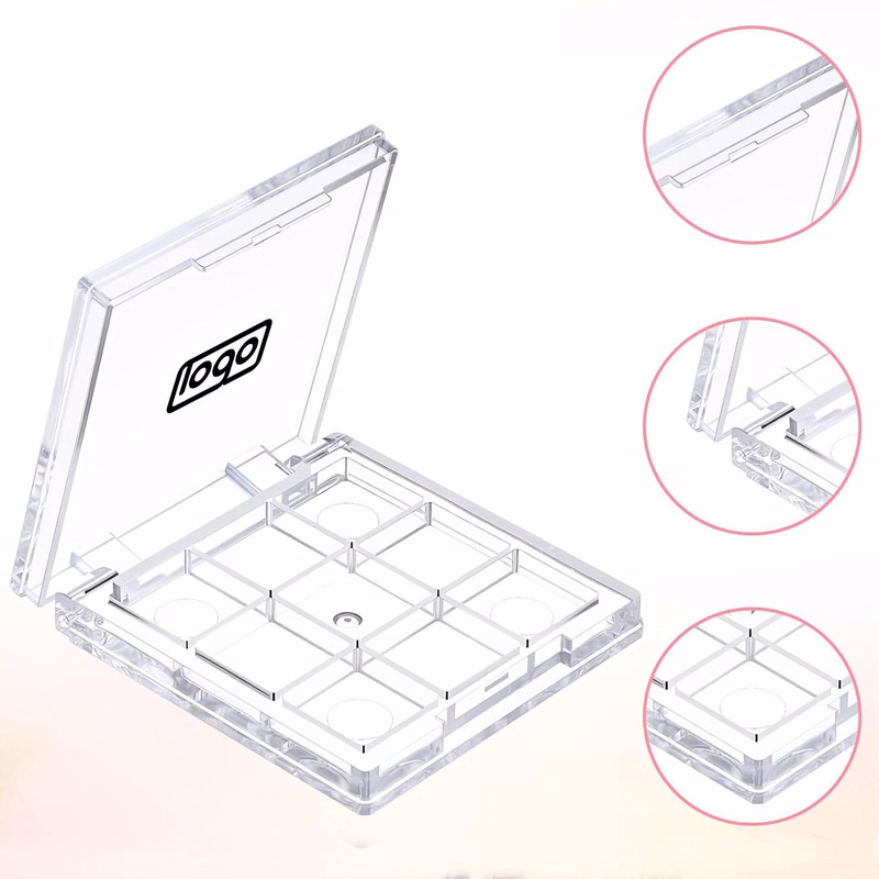 9 Grid Square Empty Makeup Palette Case