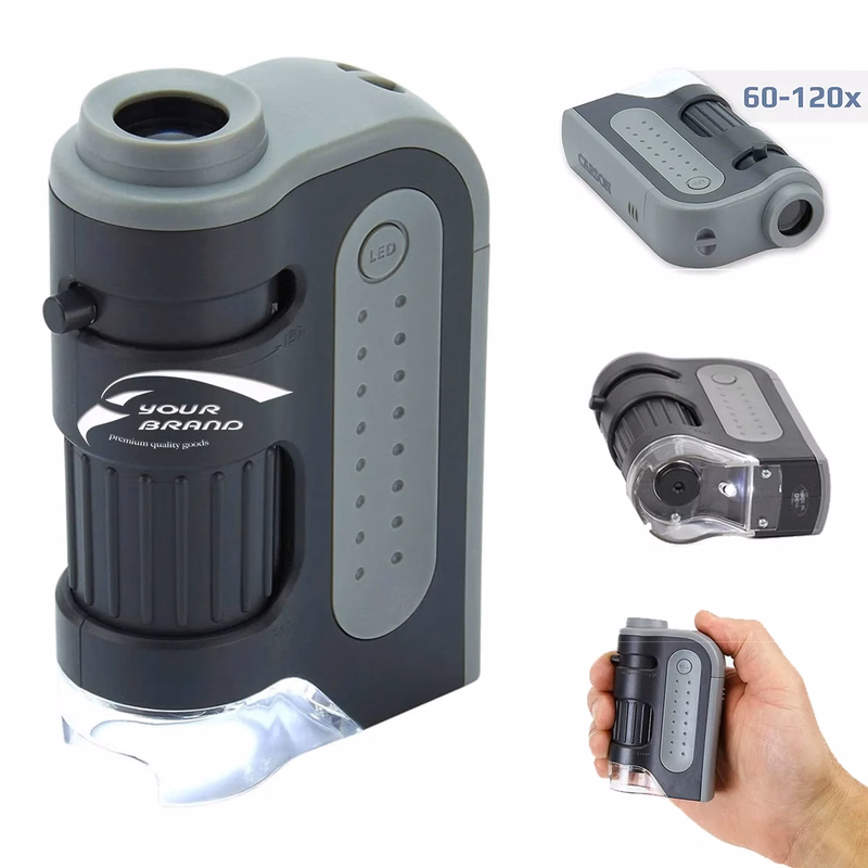 Lighted Pocket Portable Science Lab Handheld Microscope