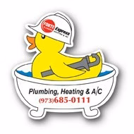 USA Made Premium UV Window Micro-Suction Cling Decal (3"x3") Rubber Duck in a Tub Shape Plumbing
