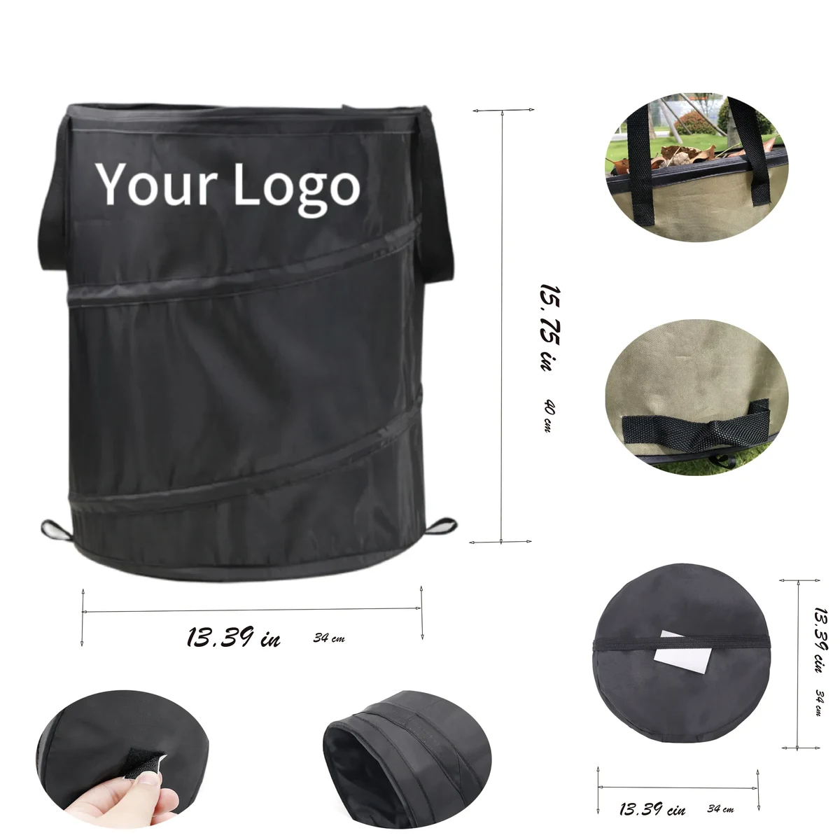 Outdoor Trace-Free Camping Trash Bin Compressible Foldable 1