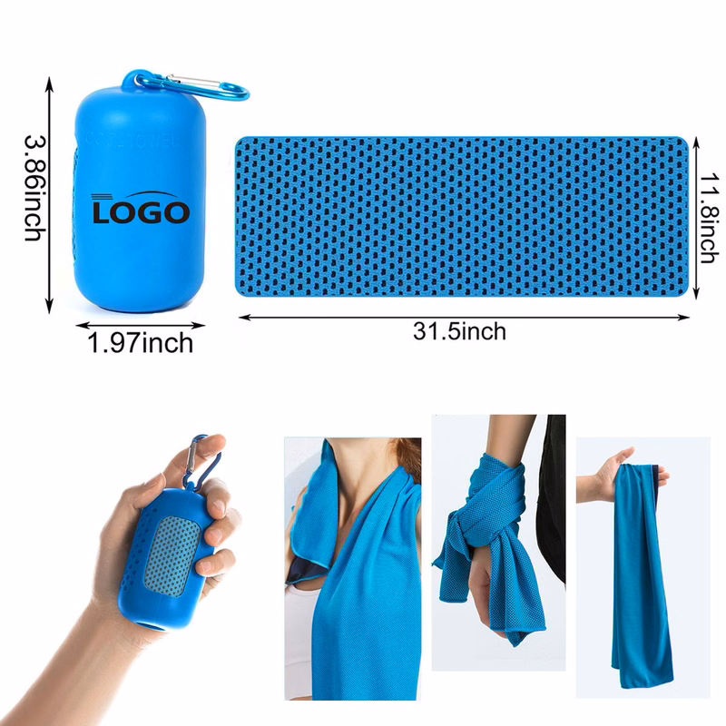 MOQ50 Cooling Towel With Silicone Storage Case