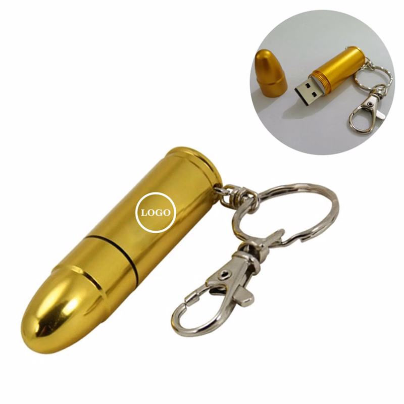 8GB Bullet Shape USB Flash Drive With Keychain