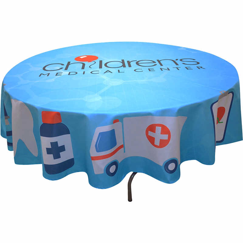 Full Color Round Table Covers for 5' Diameter Tables