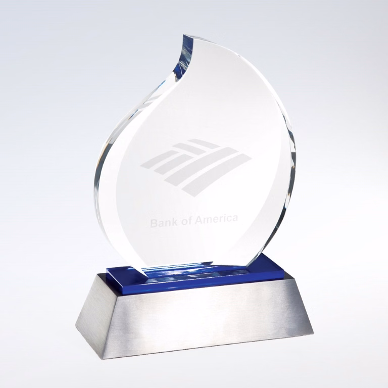Blue Eternal Flame Optic Crystal Award