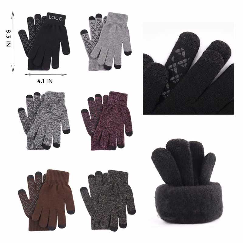 MOQ 10 PCS Warm - efficient Touchscreen Thermal Gloves with Fluff Lining