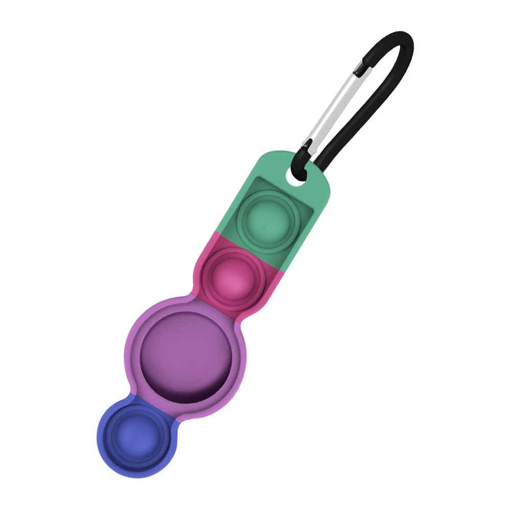 2 In 1 Silicone tag Holder Push Pop Keychain 1