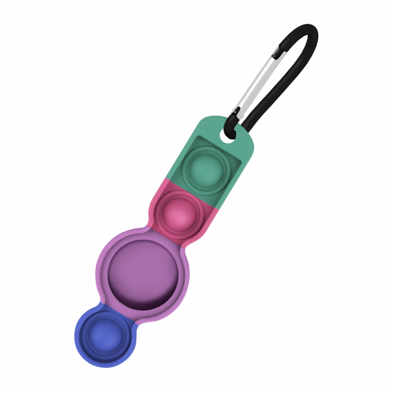 2 In 1 Silicone tag Holder Push Pop Keychain