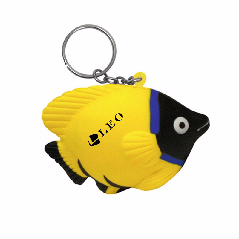 PU Tropical Fish Stress Ball W/ Keychain