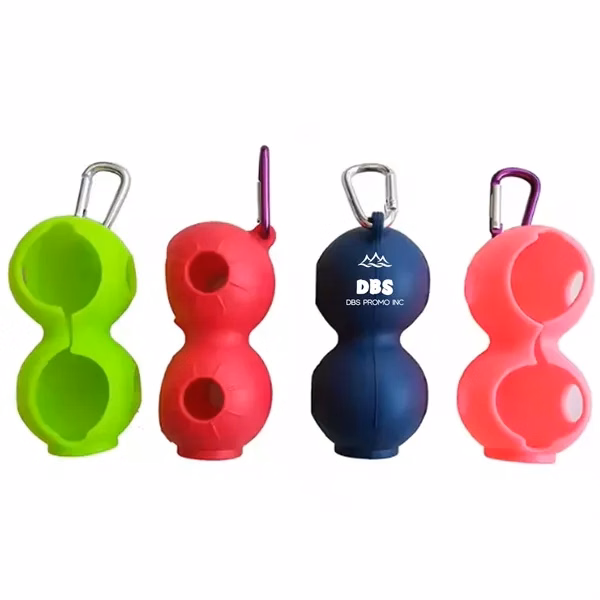 Golf Ball Silicone Cover with Keychain Ring