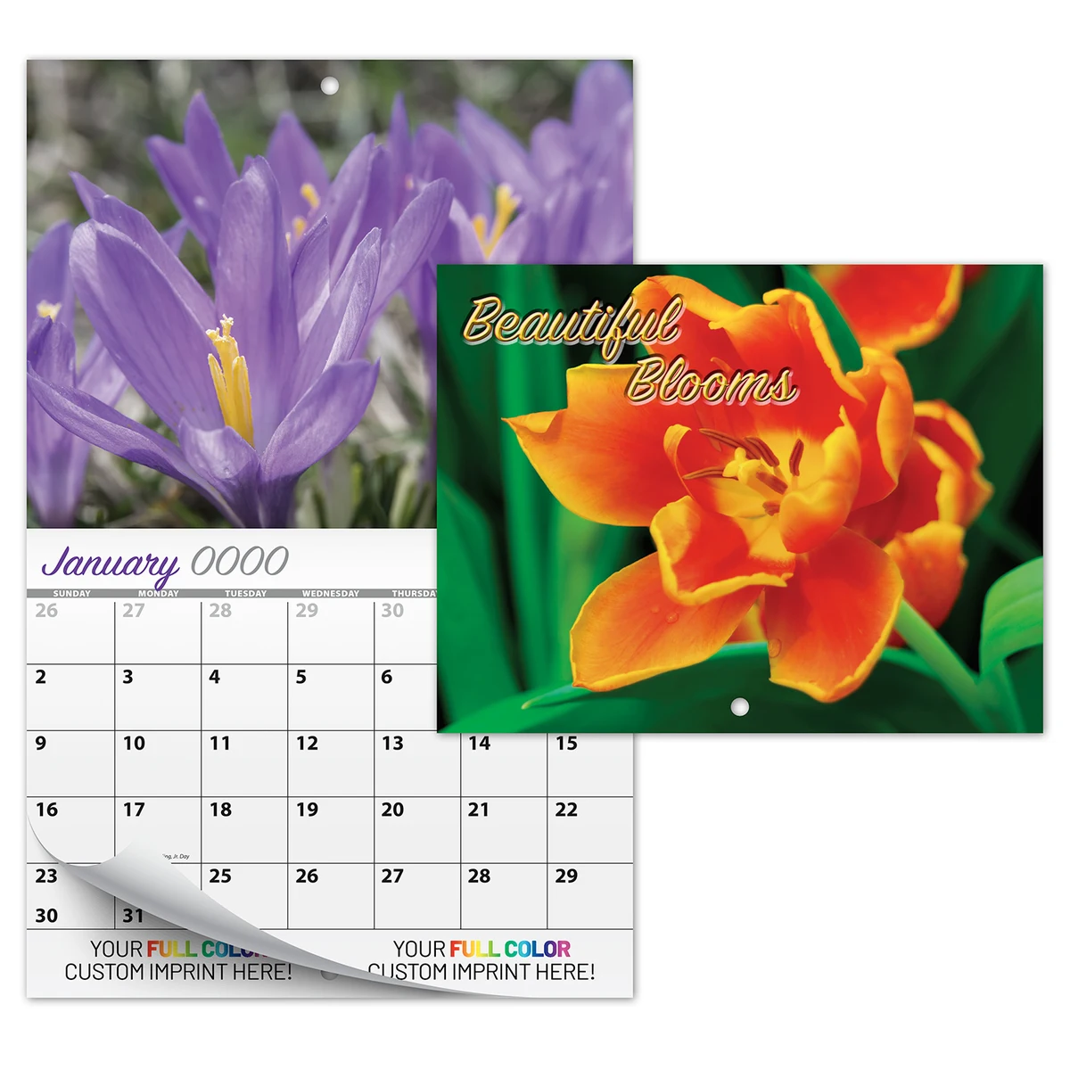 13 Month Custom Appointment Wall Calendar (High Gloss UV-Coated Cover)- BEAUTIFUL BLOOMS 1