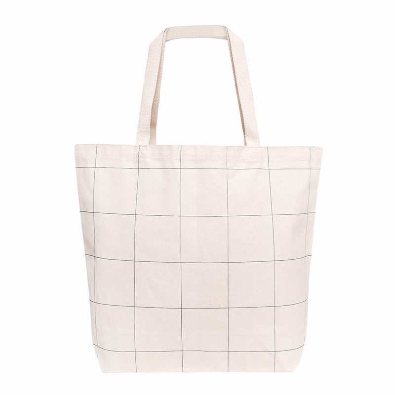 10 Oz. Lightweight Market Tote Windowpane Plaid