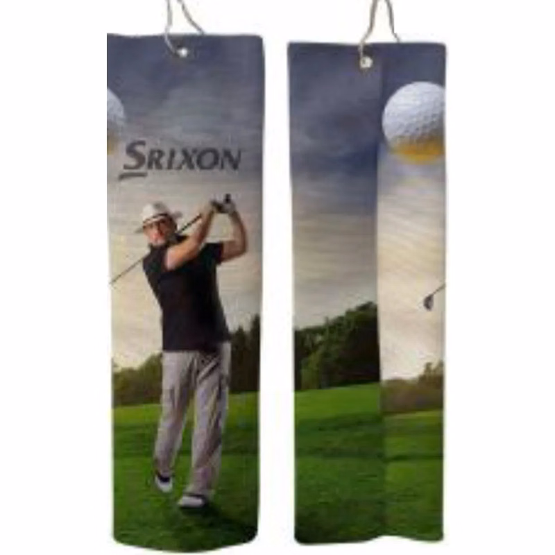 Sublimated Terry Trifolded Golf Towel with Hook and Gromnet