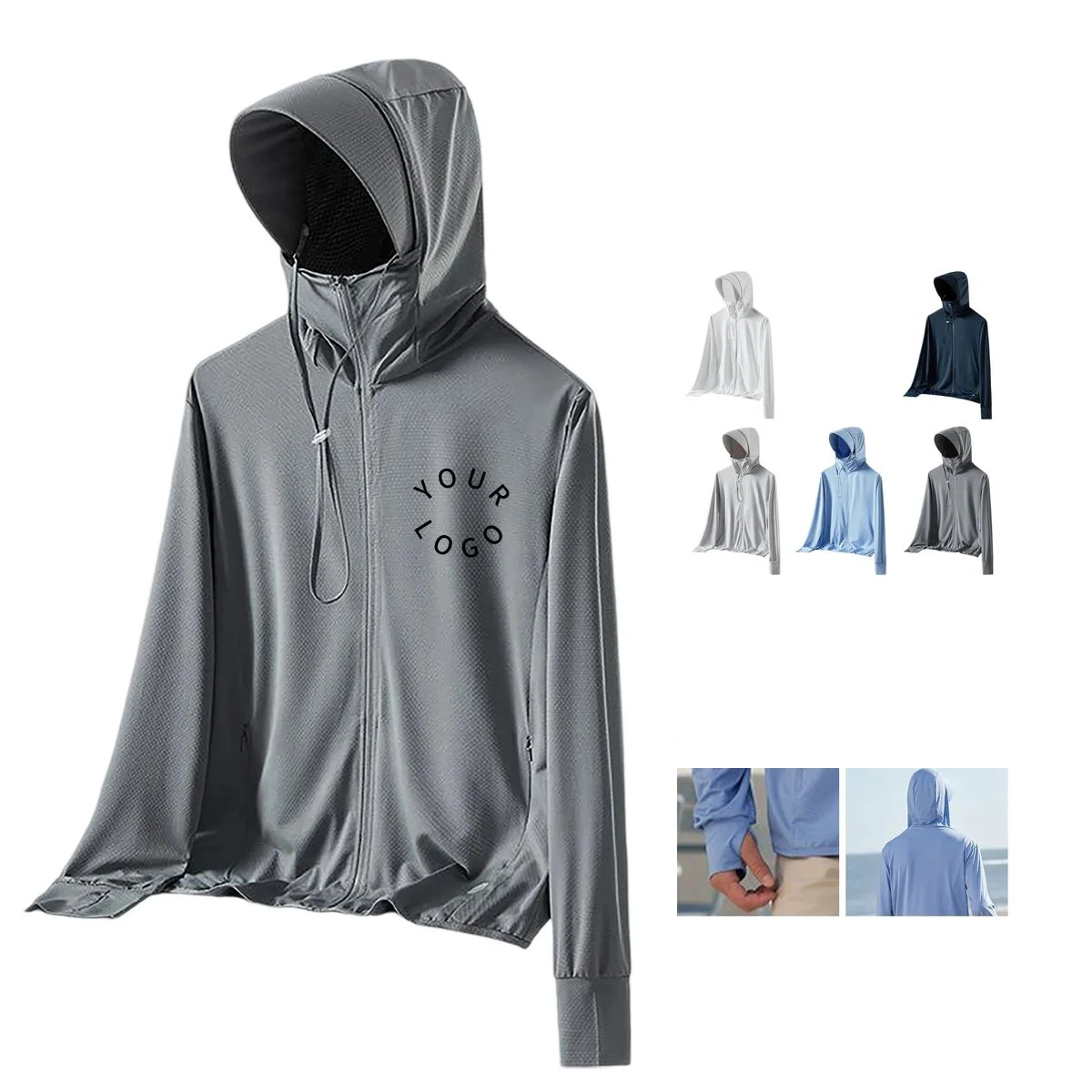 Adjustable Polyester Hooded Sunscreen with UV Shield 1
