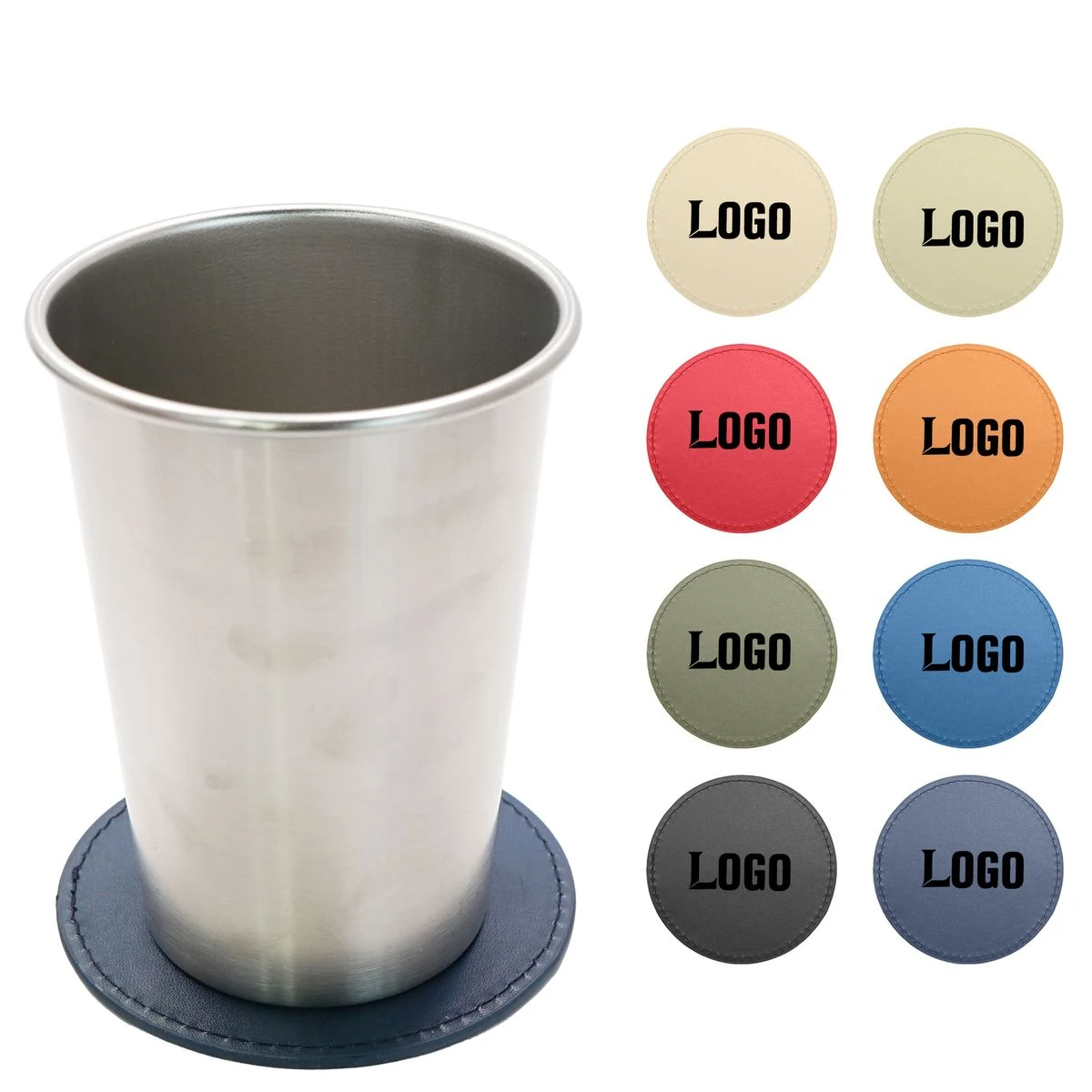 PU Leather Round Absorbent Coaster 1