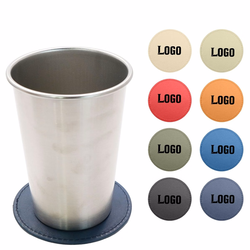 PU Leather Round Absorbent Coaster