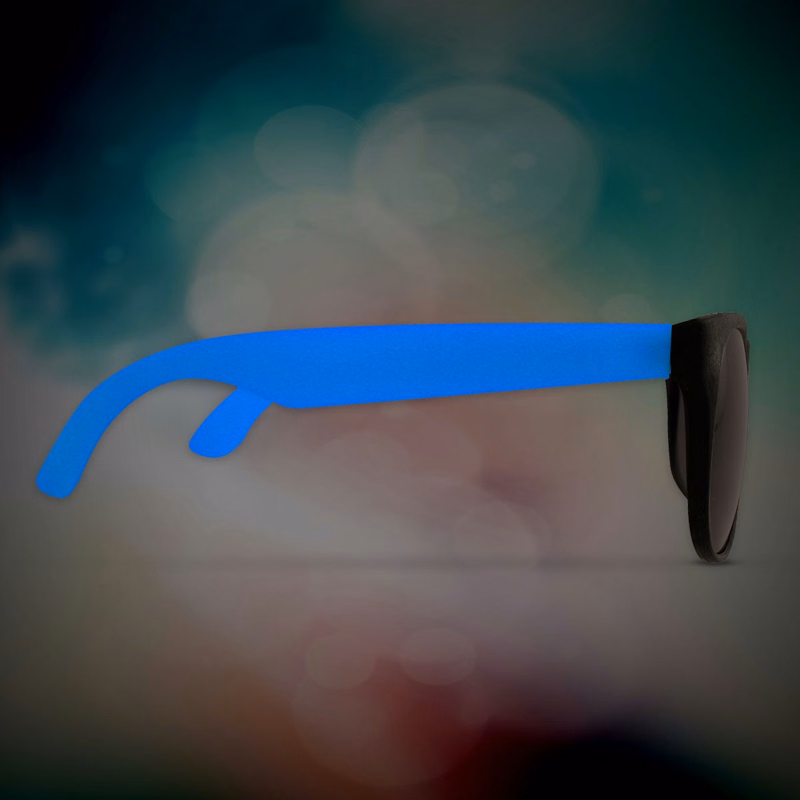 Custom Blue Neon Billboard Sunglasses, printed lenses glasses