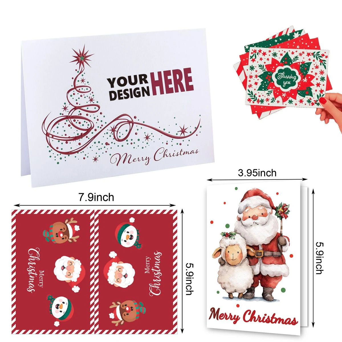 Customized 5.9x7.9 Inch all occasion and folded greeting cards 1
