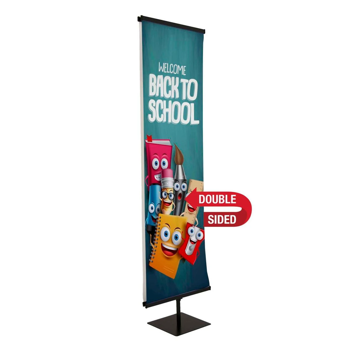 24" Everyday Snap Rail Banner Display Double-Sided Kit 1