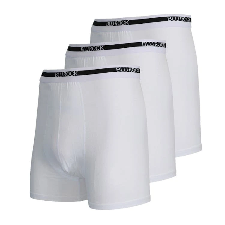 Men's Cotton Boxer Briefs - White 2X 3 Pack 1