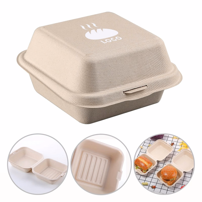 Compostable Square Hinged Container 6 X 6"