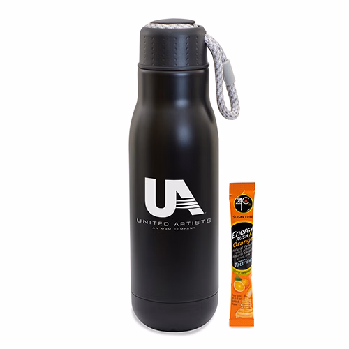 16 Oz Matte Bottle with Bungee Lid And Energy Mix