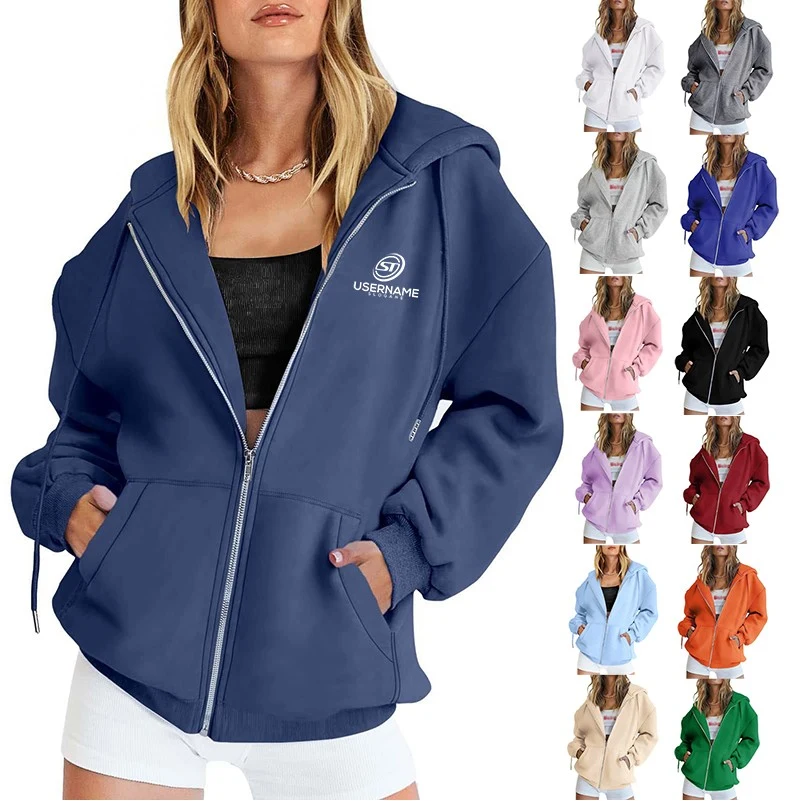 Womens Zip Up Hoodies Oversized Sweatshirts 1