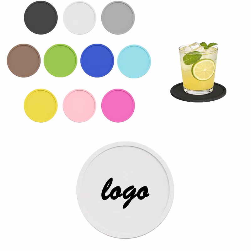 Round Food Grade Silicone Drink Coaster