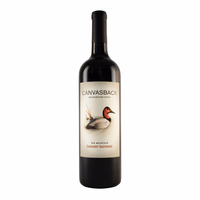 Etched Duckhorn Canvasback Cabernet Red Wine Bottle