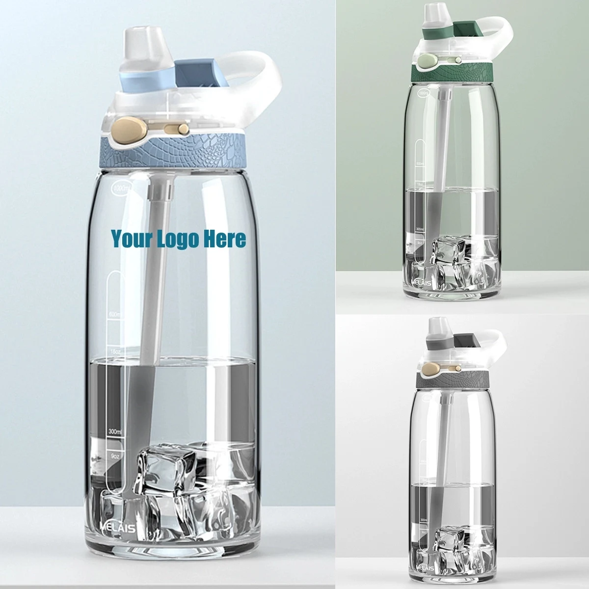 1000Ml Sports Water Bottle With Straw 1