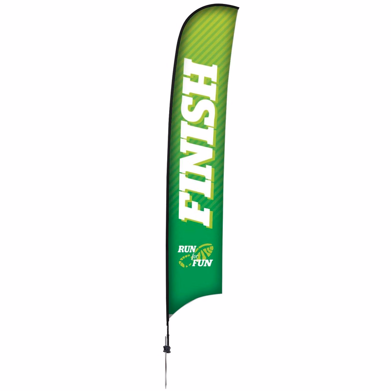 17' Premium Razor Sail Sign Kit (Single-Sided with Ground Spike)