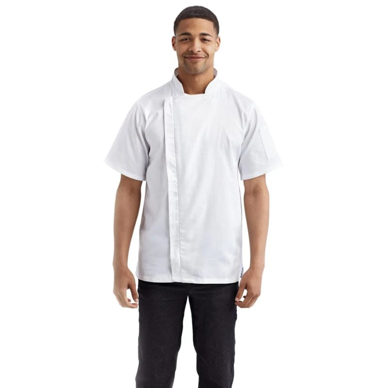 Artisan Collection By Reprime Unisex Zip-Close Short Sleeve Chef's Coat 1
