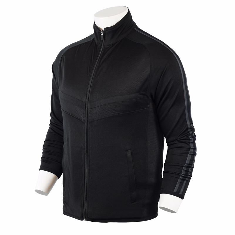 Unisex Black Hawk Medium Weight Fine Gauge Jersey Knit Warm-Up Jacket