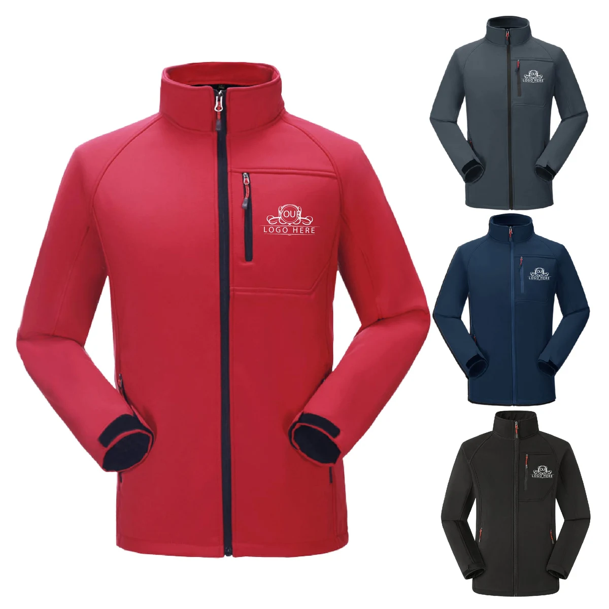 Athletic Mens Lightweight Winter Warm Soft Shell Jacket 1